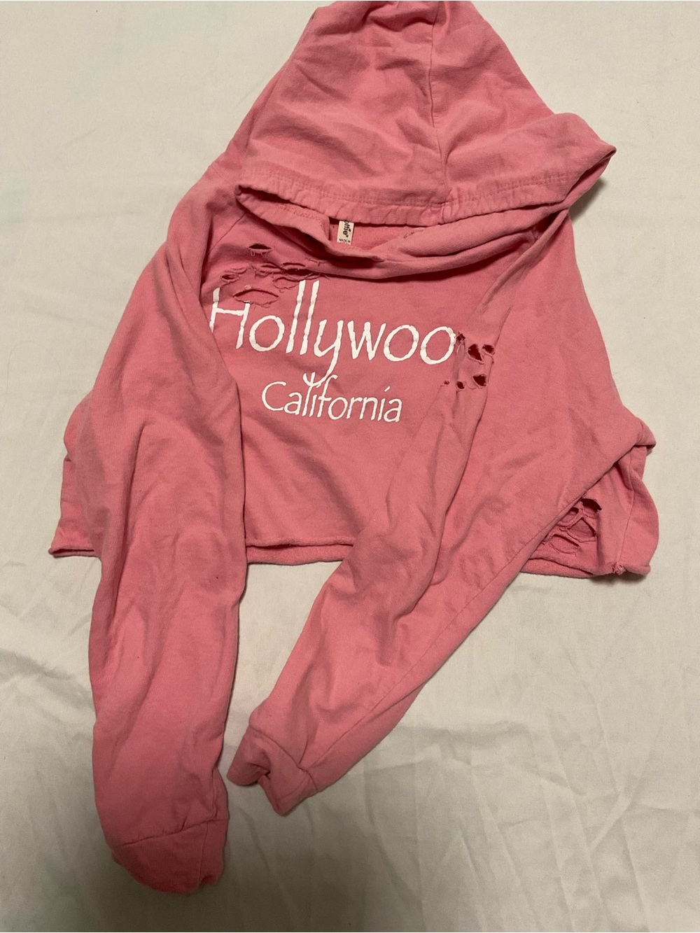 ever hottie Pink Distressed Cropped Hottie size S